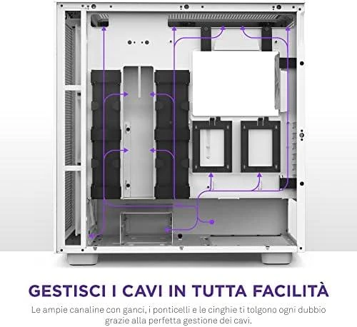 NZXT PC dėklas H7 Flow RGB midi bokštas baltas