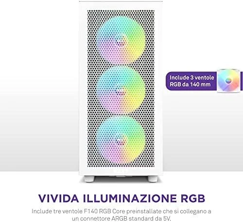NZXT PC dėklas H7 Flow RGB midi bokštas baltas