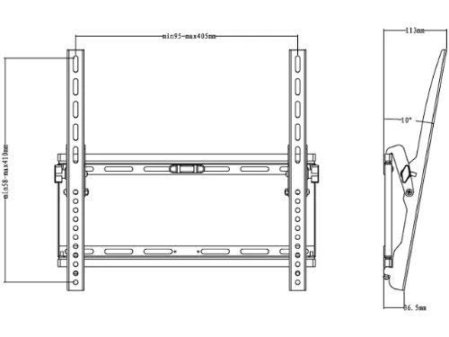 Laikiklis Multibrackets Daugialaikiai laikikliai MB TILT WALLMOUNT M 75KG MAX.VESA 400 BL