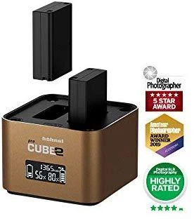 Fotoaparato Akumuliatoriaus Įkroviklis - Hähnel ProCube2 Įkroviklis Olympus Fotoaparatams, Dvigubas, 2,4 A USB, LCD