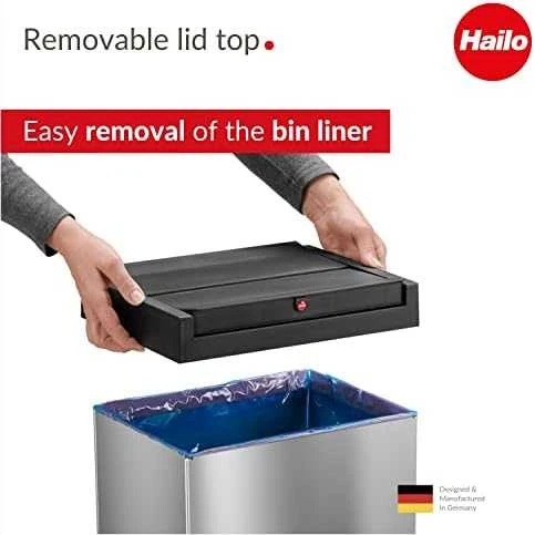 Hailo Šiukšliadėžė Big-Box Swing, nerūdijantis plienas, 35l, L dydžio