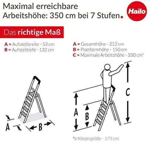 Hailo Kapnes majsaimniecibas L80 ComfortLine / aluminija / 7 pakapieni