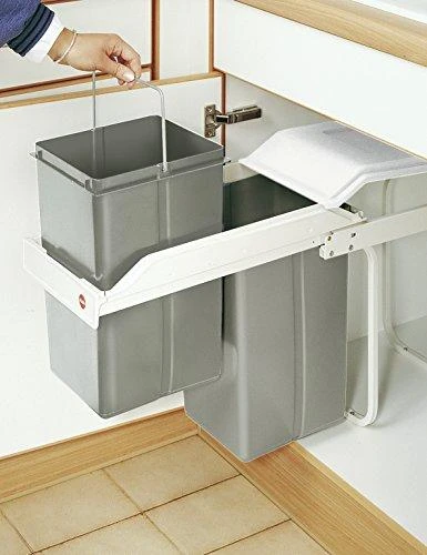 Hailo Spintelės šiukšliadėžė Multi-Box Duo, kreminė, 2x14l, L dydžio