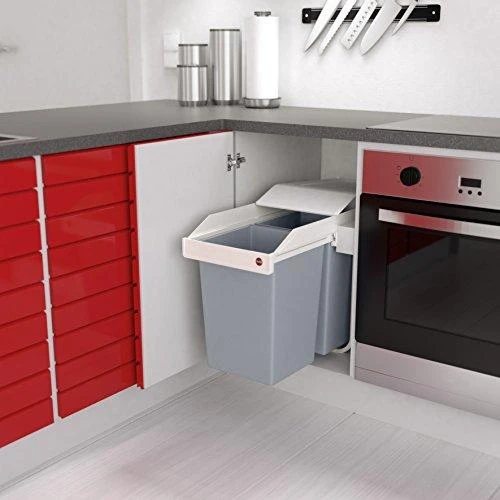 Hailo Spintelės šiukšliadėžė Multi-Box Duo, kreminė, 2x14l, L dydžio