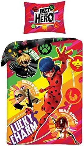 MCU Miraculous Ladybug ''Lucky Charm'' Sengetøj inkl. rygsæk, 100 bomuld