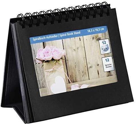 Hama spiralinis knygų stovas 11x15 12 nuotraukų, juodas 2470