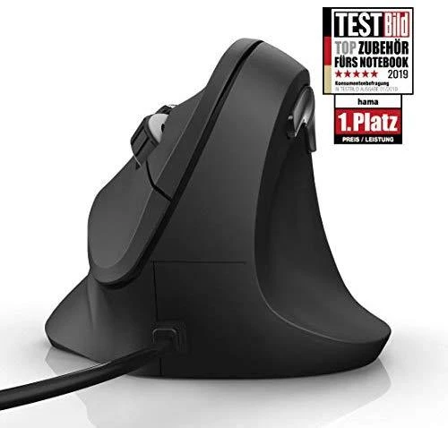 Hama EMC-500 su laidu vertikali pelė, juoda