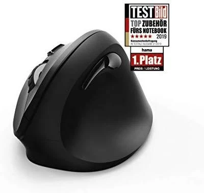 Belaidė pelė su 6 mygtukais  HAMA Vertical Ergonomic EMW-500, juoda
