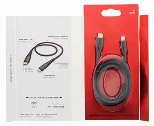 HAMA CHA-DAT-CAB-LIGHT C, 1.5M, BK