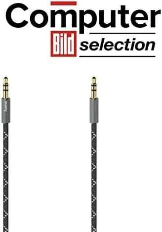 Hama 3.5mm garso laidas su auksine jungtimi ir tekstiliniu laidu