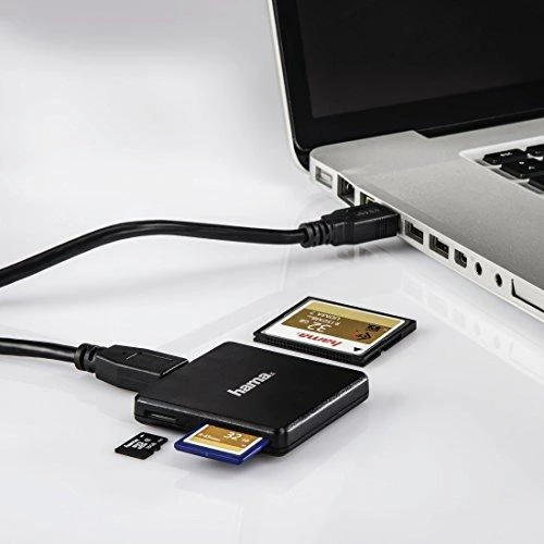Hama USB-3.0 kelių kortelių skaitytuvas SD MicroSD CF juodas