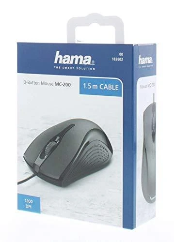 HAMA MC-200 Optinė 3-Button Pelė Cabled juodas
