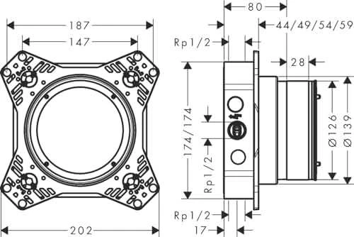 Potinkinė dėžutė Hansgrohe iBox universal 2, 01500180