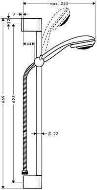 Hansgrohe Crometta85 duso komplektas su stovu 65 cm