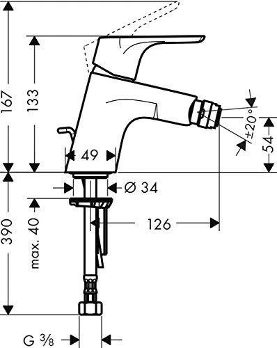 Hansgrohe Focus E2 70 maisytuvas bidė
