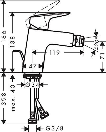 Hansgrohe Logis Bide70 maisytuvas bide