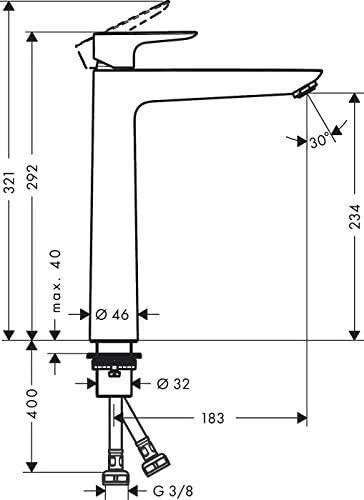 Praustuvo maišytuvas Hansgrohe 71717670, juodas matinis