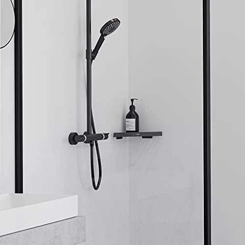 Kampinė lentyna dušui Hansgrohe AddStoris 41741670, juoda matinė