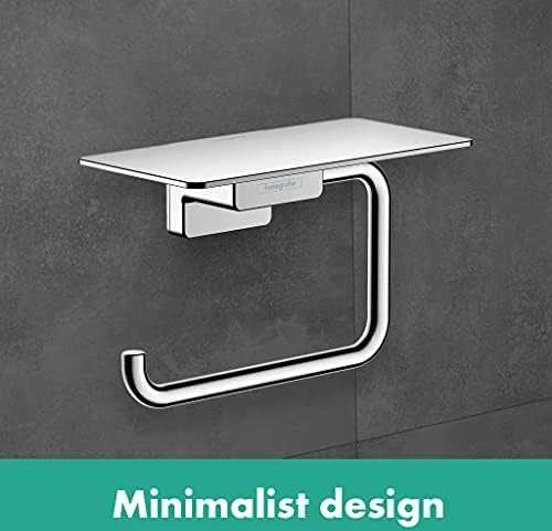 Tualetinio popieriaus laikiklis su lentynėle Hansgrohe AddStoris 41772000, chromo