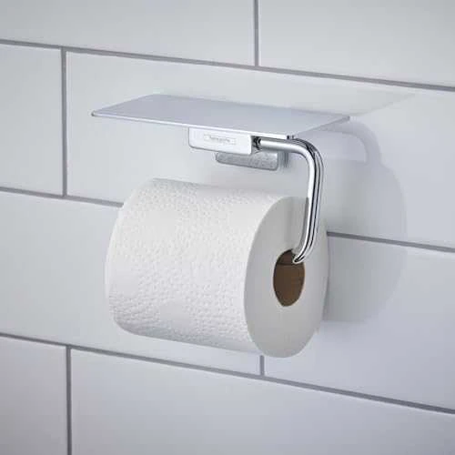 Tualetinio popieriaus laikiklis su lentynėle Hansgrohe AddStoris 41772000, chromo