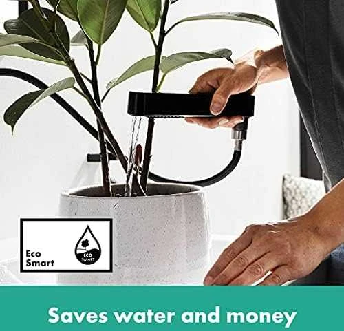 Praustuvo maišytuvas su ištraukiamu purkštuvu Hansgrohe Finoris 76063670, juodas matinis