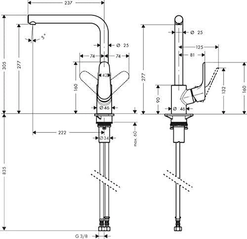Virtuvinis maišytuvas Hansgrohe Focus M41 juodas 31817670