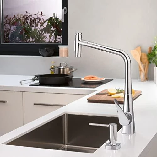 Virtuvinis maišytuvas su ištraukiama žarna Hansgrohe Metris Select M 73820000