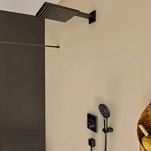 Potinkinės, termostatinės dušo sistemos komplektas Hansgrohe Raindance E 27939670, juodas matinis