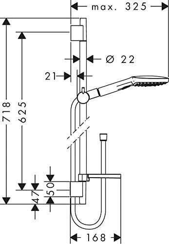 Dušo komplektas Hansgrohe Raindance select E120/Unica&39s puro, 26620000