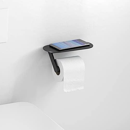 Hansgrohe WallStoris wc popieriaus laikiklis su lentynėle, matinis juodas