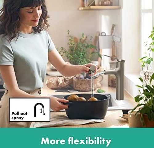 Plautuvės maišytuvas su ištraukiama žarna Hansgrohe Zesis M33, 74801800,