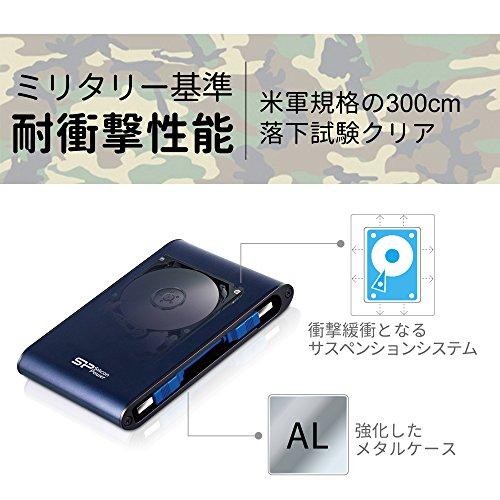 Kietasis diskas Išorinis HDD diskas Silicon Power Armor A80 2TB Mėlyna (SP020TBPHDA80S3B)
