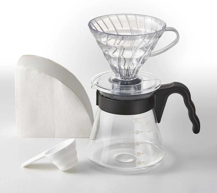 HARIO V60 Craft Coffee lašintuvų rinkinys +serveriai+filtrai