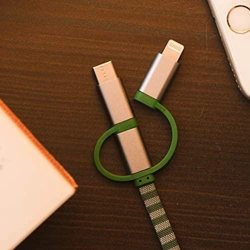 USB laidas Thumbs Up USB-A - USB-C + microUSB + Lightning 1 m Žalias (1002654)