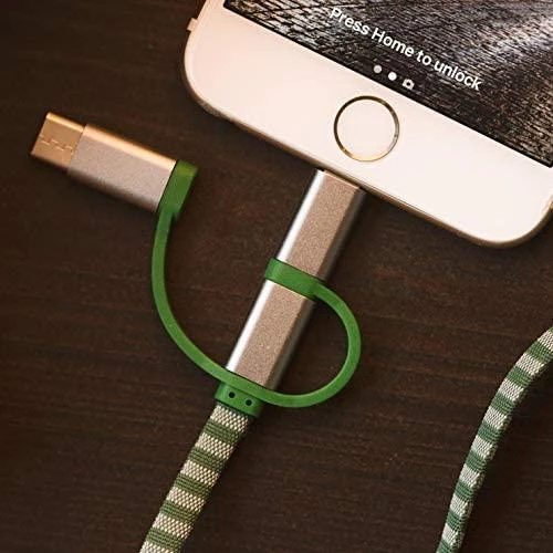 USB laidas Thumbs Up USB-A - USB-C + microUSB + Lightning 1 m Žalias (1002654)