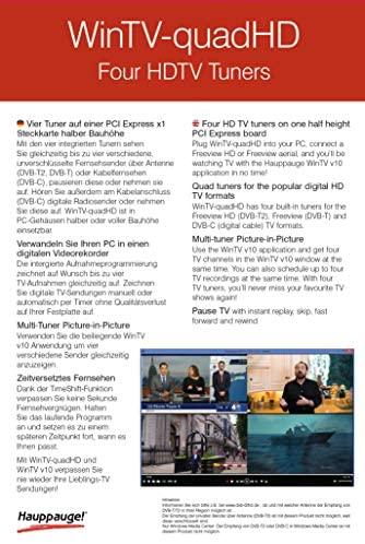 „Hauppauge WinTV quadHD“ vaizdo įrašymo įrenginys su DVB-C, DVB-T, DVB-T2 PCI Express jungtimi