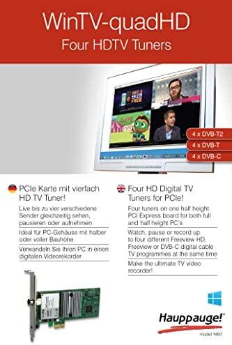 „Hauppauge WinTV quadHD“ vaizdo įrašymo įrenginys su DVB-C, DVB-T, DVB-T2 PCI Express jungtimi
