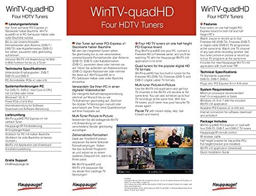„Hauppauge WinTV quadHD“ vaizdo įrašymo įrenginys su DVB-C, DVB-T, DVB-T2 PCI Express jungtimi