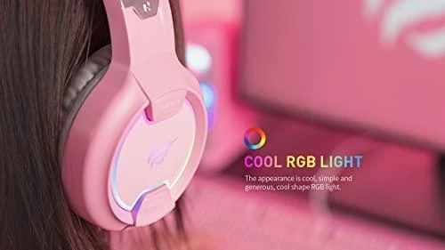 Žaidimų ausinės Havit GAMENOTE H2233d RGB rožinės spalvos