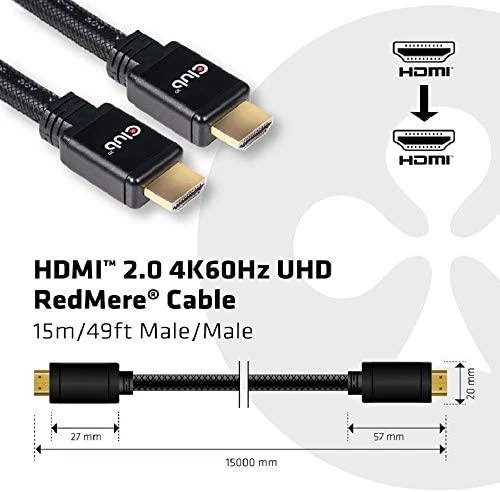 Club 3D CLD CLUB3D HDMI 2.0 4K60Hz RedMere cable 15m/49.2ft