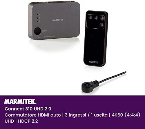 „Marmitek Connect 310 UHD 2.0“, HDMI, 2.0b, juodas, 18 Gbit/s, 600 MHz, 2560 x 2048 pikselių