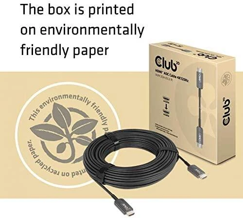 CLUB 3D itin didelės spartos HDMI™ sertifikuotas AOC kabelis 4K120Hz/8K60Hz vienkryptis M/M 20m/65,6ft