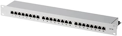 Helos Patch skydelis RJ-45 X 24 Pilka RAL 7035 1U 48,3 cm (19 colių)