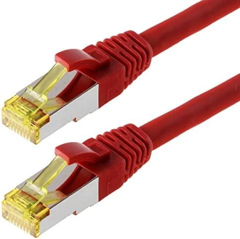 helos Patchkabel Cat 6a S/FTP RJ45 raudona 30m AWG26/7 LSZH GHMT