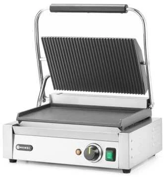 Kontaktinės PANINI kontaktinės grotelės, griovelis viršuje, lygus dugnas, 2200W - Hendi 263662