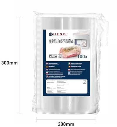 Vakuuminiai pakavimo maišeliai 200x300mm 100 vnt. -Hendi 970614
