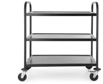 Padavėjo maitinimo vežimėlis serviravimui, 3 lentynų, iki 150 kg, matinė juoda - Hendi 811320