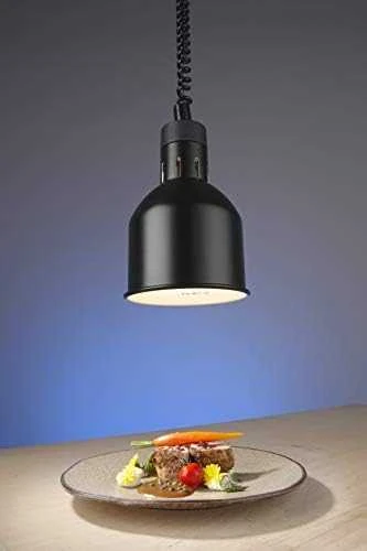 Maisto pašildymo lempa - pakabinamas cilindrinis kūgio formos juodas skersmuo. 175 mm 250 W – Hendi 273852