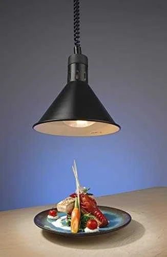 Maisto pašildymo lempa – kabantis kūginio juodo skersmens. 275 mm 250 W – Hendi 273845