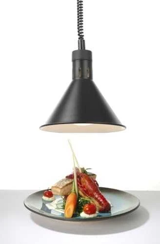 Maisto pašildymo lempa – kabantis kūginio juodo skersmens. 275 mm 250 W – Hendi 273845